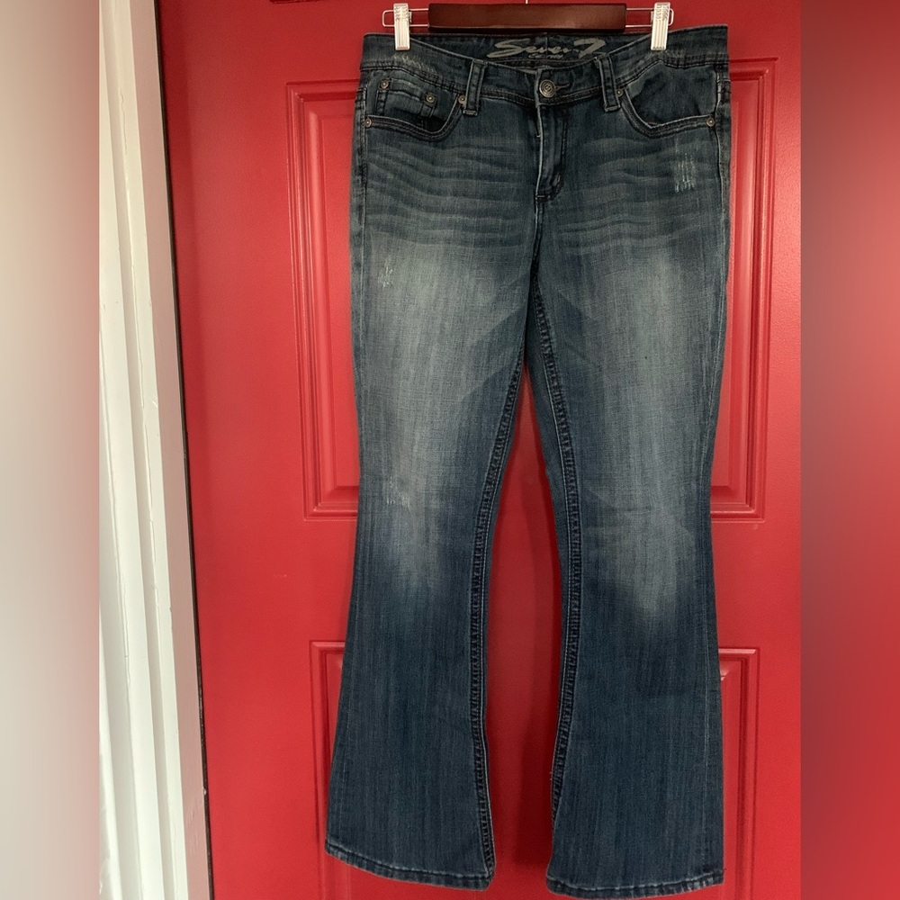 Seven brand dark blue rinse boot cut jeans
